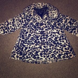 Calvin Klein leopard fur coat